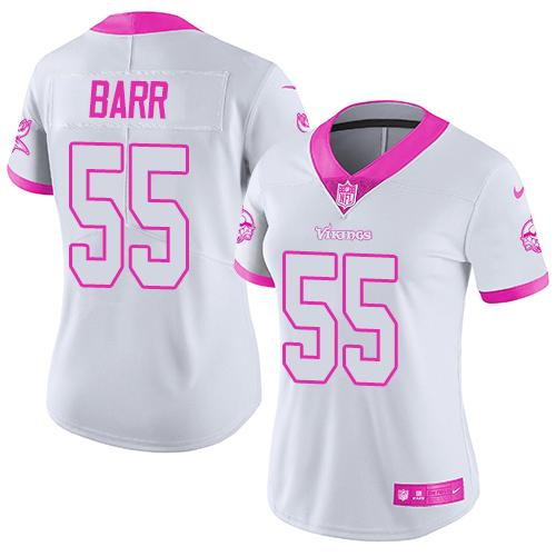 Nike Minnesota Vikings #55 Anthony Barr White/Pink Women’s Stitched NFL Limited Rush Fashion Jersey