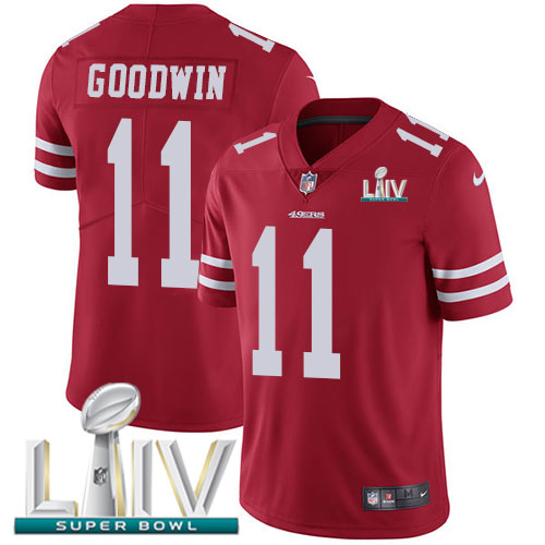 Nike San Francisco 49ers #11 Marquise Goodwin Red Super Bowl LIV 2020 Team Color Youth Stitched NFL Vapor Untouchable Limited Jersey