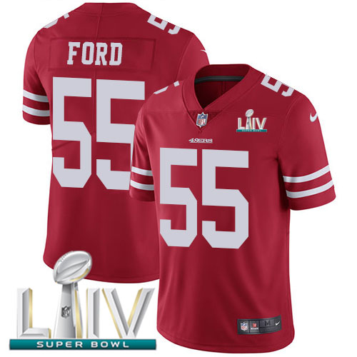 Nike San Francisco 49ers #55 Dee Ford Red Super Bowl LIV 2020 Team Color Youth Stitched NFL Vapor Untouchable Limited Jersey