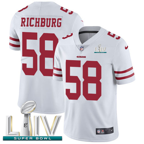 Nike San Francisco 49ers #58 Weston Richburg White Super Bowl LIV 2020 Youth Stitched NFL Vapor Untouchable Limited Jersey