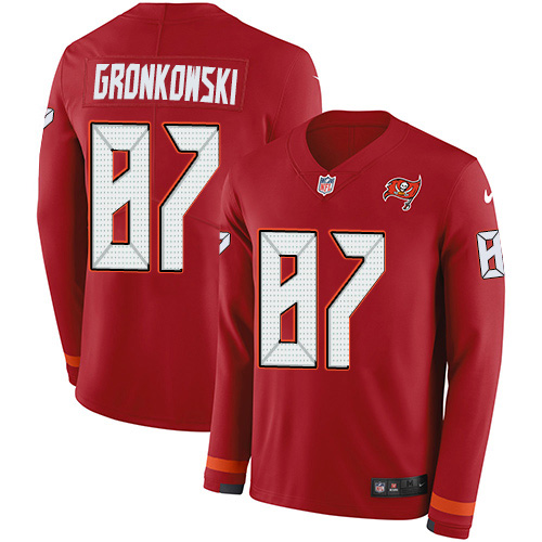 Nike Tampa Bay Buccaneers #87 Rob Gronkowski Red Team Color Youth Stitched NFL Limited Therma Long Sleeve Jersey