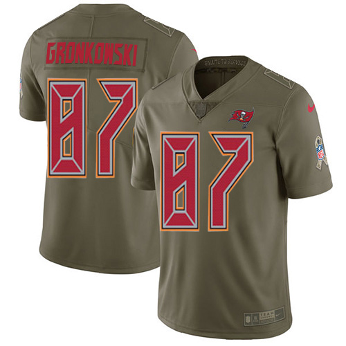 Nike Tampa Bay Buccaneers #87 Rob Gronkowski Olive Youth Stitched NFL Limited 2017 Salute To Service Jersey