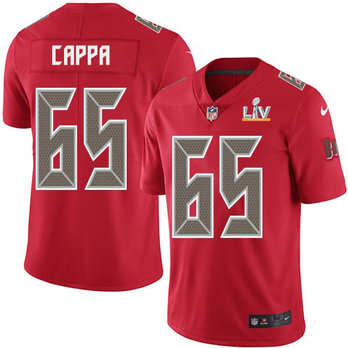 Nike Tampa Bay Buccaneers #65 Alex Cappa Red Youth Super Bowl LV Bound Stitched NFL Limited Rush Jersey