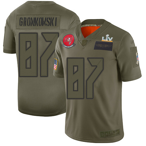 Nike Tampa Bay Buccaneers #87 Rob Gronkowski Camo Youth Super Bowl LV Bound Stitched NFL Limited 2019 Salute To Service Jersey