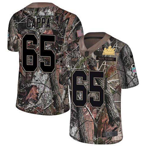 Nike Tampa Bay Buccaneers #65 Alex Cappa Camo Youth Super Bowl LV Champions Patch Stitched NFL Limited Rush Realtree Jersey