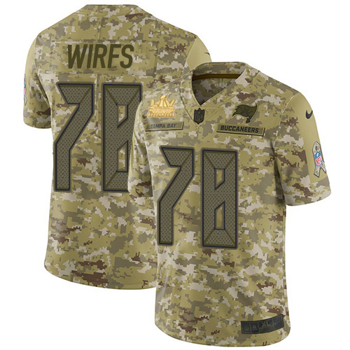 Nike Tampa Bay Buccaneers No78 Tristan Wirfs Olive/Gold Women's Super Bowl LV Champions Patch Stitched NFL Limited 2017 Salute To Service Jersey
