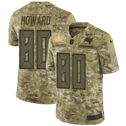 Nike Tampa Bay Buccaneers #80 O. J. Howard Camo Youth Super Bowl LV Champions Patch Stitched NFL Limited 2018 Salute To Service Jersey