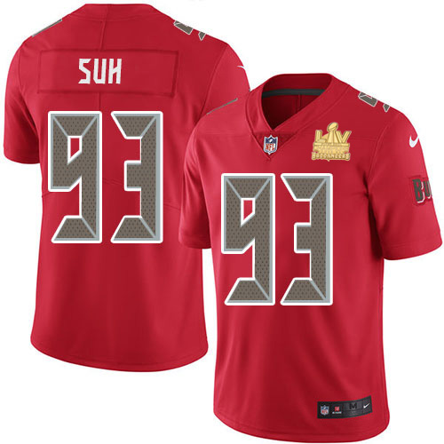 Nike Tampa Bay Buccaneers #93 Ndamukong Suh Red Youth Super Bowl LV Champions Stitched NFL Limited Rush Jersey