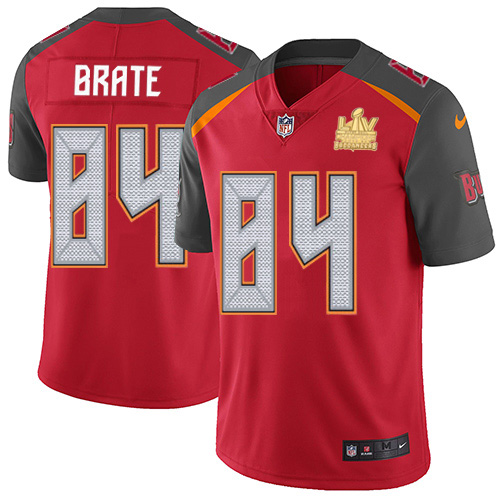 Nike Tampa Bay Buccaneers #84 Cameron Brate Red Team Color Youth Super Bowl LV Champions Stitched NFL Vapor Untouchable Limited Jersey