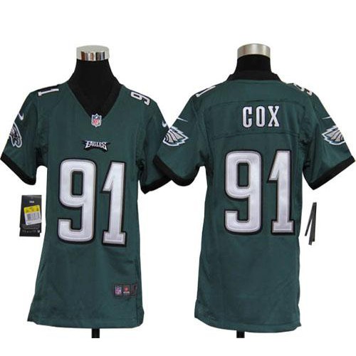 Nike Philadelphia Eagles #91 Fletcher Cox Midnight Green Team Color Youth Stitched NFL Elite Jersey