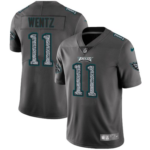 Nike Philadelphia Eagles #11 Carson Wentz Gray Static Youth Stitched NFL Vapor Untouchable Limited Jersey