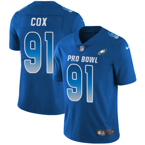 Nike Philadelphia Eagles #91 Fletcher Cox Royal Youth Stitched NFL Limited NFC 2018 Pro Bowl Jersey