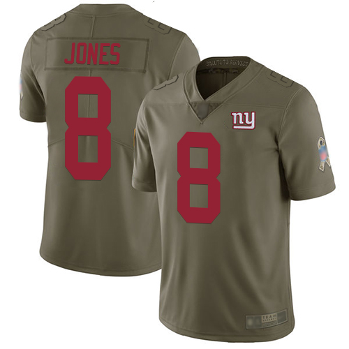 Nike New York Giants #8 Daniel Jones Olive Youth Stitched NFL Limited 2017 Salute to Service Jersey