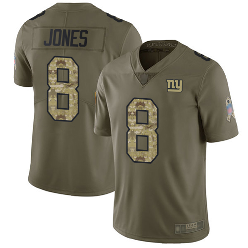 Nike New York Giants #8 Daniel Jones Olive/Camo Youth Stitched NFL Limited 2017 Salute to Service Jersey