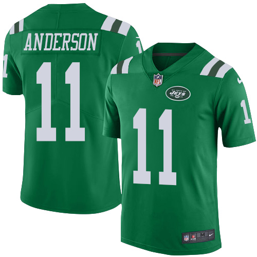 Nike New York Jets #11 Robby Anderson Green Youth Stitched NFL Limited Rush Jersey