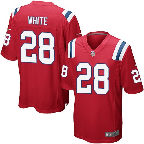Nike New England Patriots #28 James White Red Alternate Youth Stitched NFL Elite Jersey