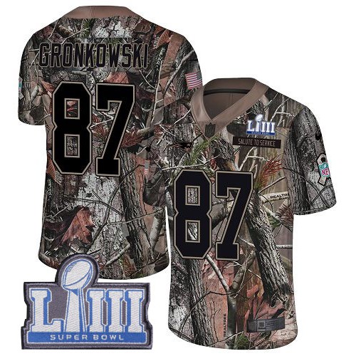 Nike New England Patriots No87 Rob Gronkowski Camo Women's Stitched NFL Limited Rush Realtree Jersey