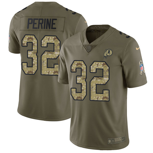 Nike Washington Football Team #32 Samaje Perine Olive/Camo Youth Stitched NFL Limited 2017 Salute to Service Jersey