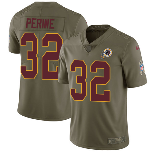 Nike Washington Football Team #32 Samaje Perine Olive Youth Stitched NFL Limited 2017 Salute to Service Jersey