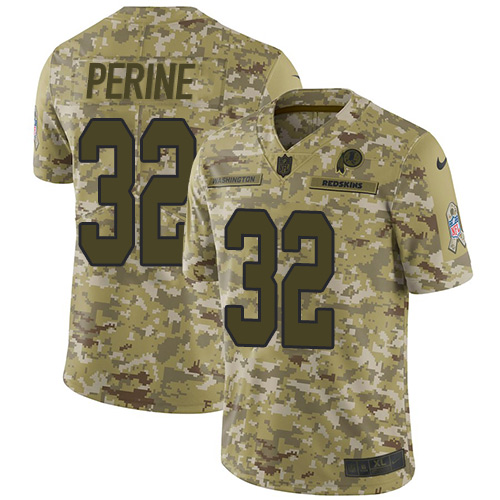 Nike Washington Football Team #32 Samaje Perine Camo Youth Stitched NFL Limited 2018 Salute to Service Jersey