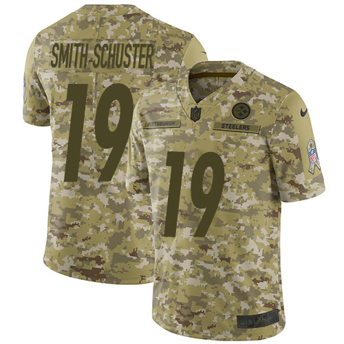 Nike Pittsburgh Steelers #19 JuJu Smith-Schuster Camo Youth Stitched NFL Limited 2018 Salute to Service Jersey