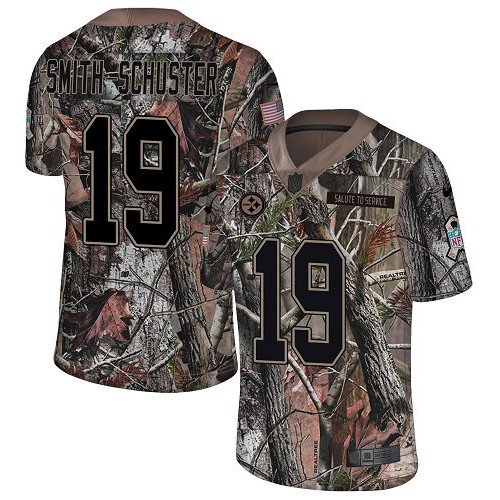 Nike Pittsburgh Steelers #19 JuJu Smith-Schuster Camo Youth Stitched NFL Limited Rush Realtree Jersey