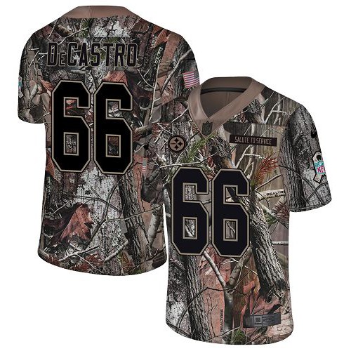 Nike Pittsburgh Steelers #66 David DeCastro Camo Youth Stitched NFL Limited Rush Realtree Jersey