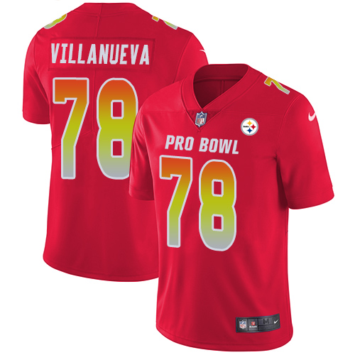 Nike Pittsburgh Steelers #78 Alejandro Villanueva Red Youth Stitched NFL Limited AFC 2019 Pro Bowl Jersey