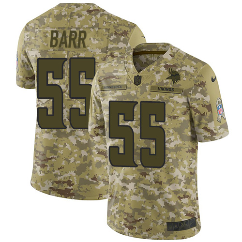 Nike Minnesota Vikings #55 Anthony Barr Camo Youth Stitched NFL Limited 2018 Salute to Service Jersey
