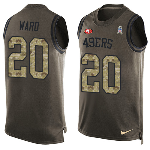 Nike San Francisco 49ers #20 Jimmie Ward Green Men’s Stitched NFL Limited Salute To Service Tank Top Jersey