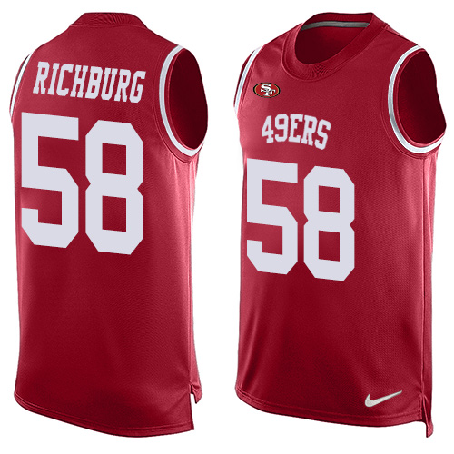 Nike San Francisco 49ers #58 Weston Richburg Red Team Color Men’s Stitched NFL Limited Tank Top Jersey