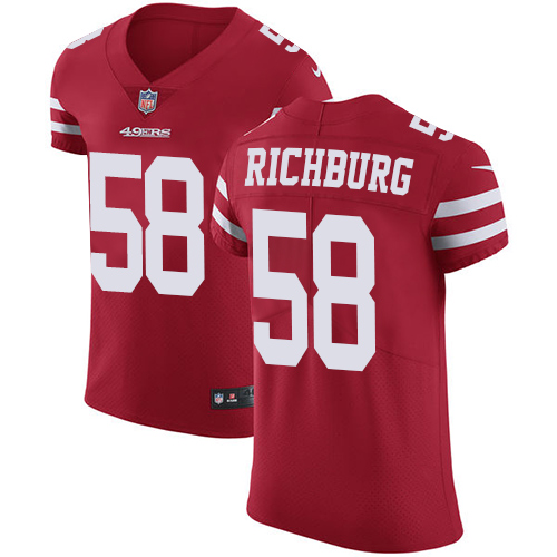Nike San Francisco 49ers #58 Weston Richburg Red Team Color Men’s Stitched NFL Vapor Untouchable Elite Jersey