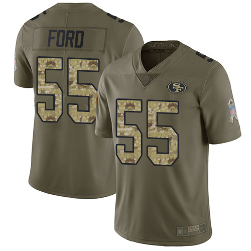 Nike San Francisco 49ers #55 Dee Ford Olive/Camo Men’s Stitched NFL Limited 2017 Salute To Service Jersey
