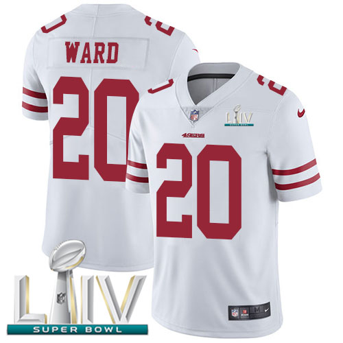 Nike San Francisco 49ers #20 Jimmie Ward White Super Bowl LIV 2020 Men’s Stitched NFL Vapor Untouchable Limited Jersey