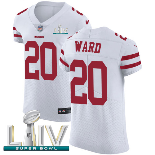 Nike San Francisco 49ers #20 Jimmie Ward White Super Bowl LIV 2020 Men’s Stitched NFL Vapor Untouchable Elite Jersey