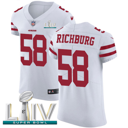 Nike San Francisco 49ers #58 Weston Richburg White Super Bowl LIV 2020 Men’s Stitched NFL Vapor Untouchable Elite Jersey