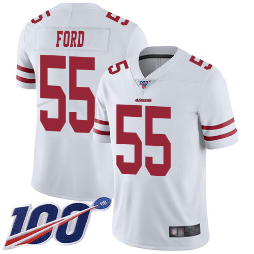 Nike San Francisco 49ers #55 Dee Ford White Men’s Stitched NFL 100th Season Vapor Limited Jersey
