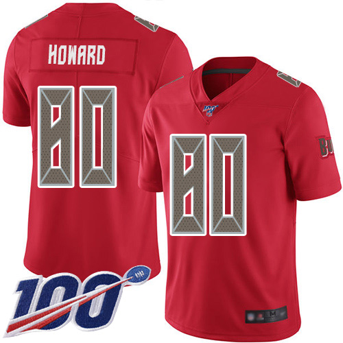 Nike Tampa Bay Buccaneers #80 O. J. Howard Red Men’s Stitched NFL Limited Rush 100th Season Jersey