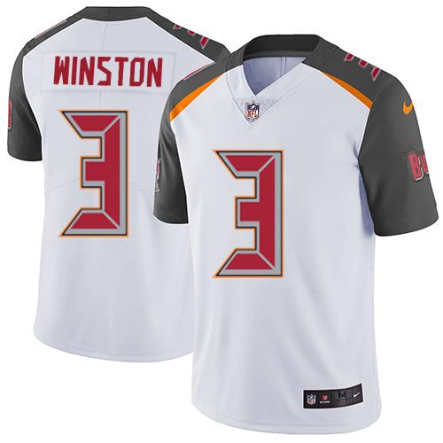 Nike Tampa Bay Buccaneers #3 Jameis Winston White Men’s Stitched NFL Vapor Untouchable Limited Jersey