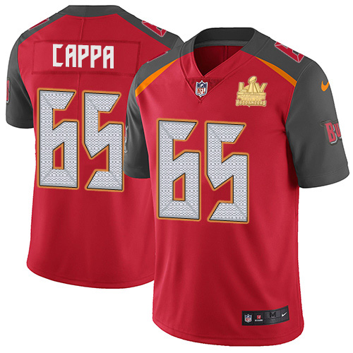 Nike Tampa Bay Buccaneers #65 Alex Cappa Red Team Color Men’s Super Bowl LV Champions Patch NFL Vapor Untouchable Limited Jersey