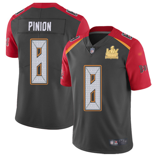 Nike Tampa Bay Buccaneers #8 Bradley Pinion Gray Men’s Super Bowl LV Champions Patch Stitched NFL Limited Inverted Legend Jersey