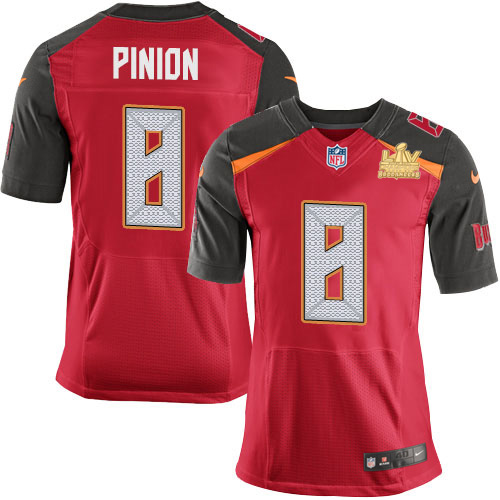Nike Tampa Bay Buccaneers #8 Bradley Pinion Red Team Color Men’s Super Bowl LV Champions Patch Stitched NFL Vapor Untouchable Elite Jersey