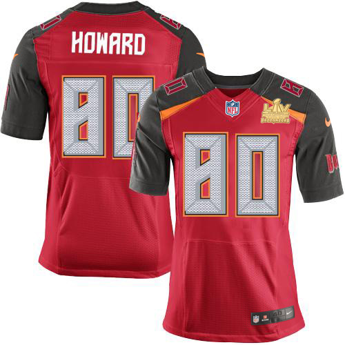 Nike Tampa Bay Buccaneers #80 O. J. Howard Red Team Color Men’s Super Bowl LV Champions Patch Stitched NFL Vapor Untouchable Elite Jersey