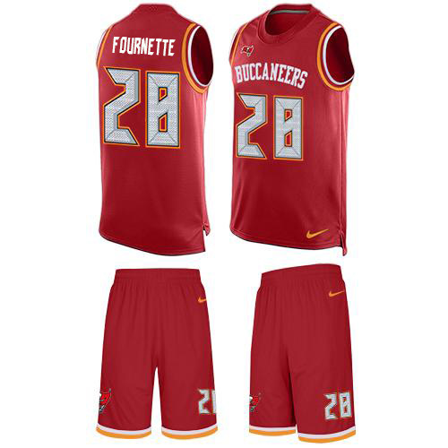 Tampa Bay Buccaneers #28 Leonard Fournette Red Team Color Men’s Stitched NFL Limited Tank Top Suit Jersey
