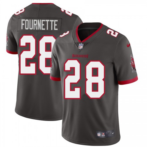 Tampa Bay Buccaneers #28 Leonard Fournette Men’s Nike Pewter Alternate Vapor Limited Jersey
