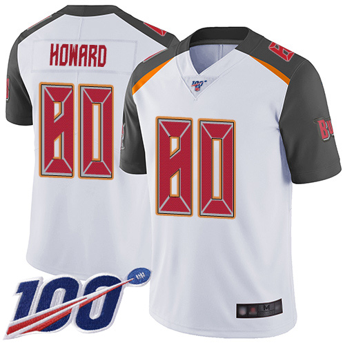 Nike Tampa Bay Buccaneers #80 O. J. Howard White Men’s Stitched NFL 100th Season Vapor Limited Jersey