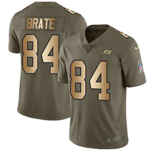 Nike Tampa Bay Buccaneers #84 Cameron Brate Olive/Gold Men’s Stitched NFL Limited 2017 Salute To Service Jersey