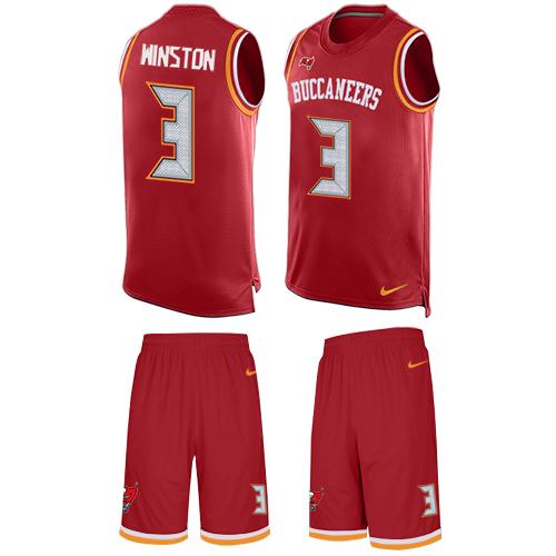 Nike Tampa Bay Buccaneers #3 Jameis Winston Red Team Color Men’s Stitched NFL Limited Tank Top Suit Jersey