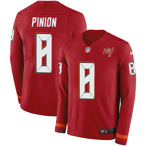 Nike Tampa Bay Buccaneers #8 Bradley Pinion Red Team Color Men’s Stitched NFL Limited Therma Long Sleeve Jersey