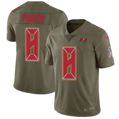 Nike Tampa Bay Buccaneers #8 Bradley Pinion Olive Men’s Stitched NFL Limited 2017 Salute To Service Jersey